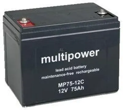 Produktbild von MultiPower Bleiakku MP75-12C Zyklen-Type 12,0Volt 75Ah mit M6-Schraubanschlüssen