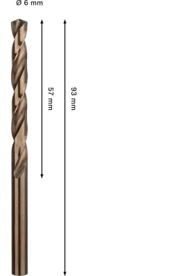 Obrázek produktu pro Spirálové vrtáky Bosch PRO z nerezové oceli HSS-Co, 6 x 57 x 93 mm