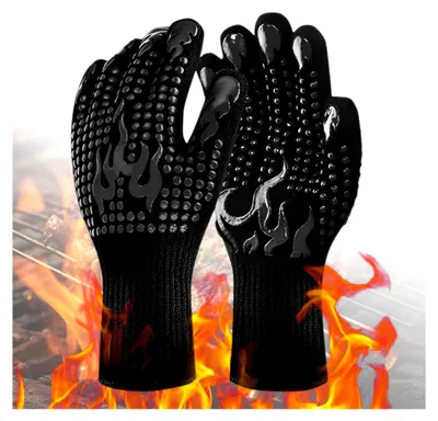 Produktbild von Universal XL Grillhandschuhe, hitzebeständig bis 500 °F (260 °C), mit Silikon-Anti-Rutsch-Oberfläche, beidseitig verwendbar für Backen, Grillen und Kochen