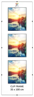 Produktbild von MG Design Cliprahmen 35 x 100 cm - rahmenloser Bilderrahmen mit Acrylglas & HDF Rückwand - für Fotos, Poster & Puzzle, vertikal & horizontal