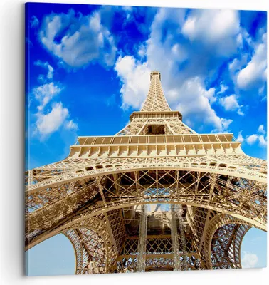 Produktbild von Bild auf Leinwand - Leinwandbild - Architektur paris stadt eiffel - 60x60cm - Wand Bild - Wanddeko - Leinwanddruck - Bilder - Kunstdruck - Wanddekoration - Leinwand bilder - Wandkunst - AC60x60-2479