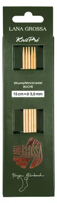 Produktbild von Lana Grossa Knit Pro Strumpfstricknadeln Nadelspiel BUCHE Tanja Steinbach Edition, Länge:15 cm, Durchmesser:Ø 3.0 mm