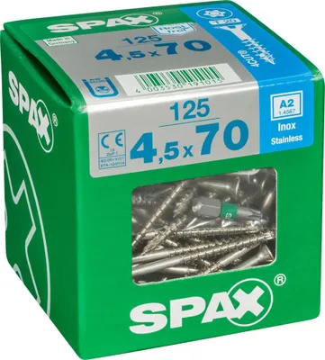 Produktbild von Spax Universalschrauben 4.5 x 70 mm TX 20 - 125 Stück Edelstahl