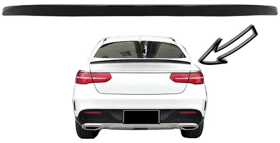 Productafbeelding van Kofferbakspoilerlip voor Mercedes GLE Coupé C292, modeljaren 2015-2019, in glanzend zwart.