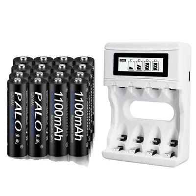 Obrázok produktu pre Nabíjacie batérie AAA, kapacita 1100 mAh, technológia Ni-MH, 16AAA a 1 nabíjačka