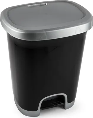 Imagen del producto de Contenedor de plástico "Plasticforte" - plástico - negro - plateado - 27 litros