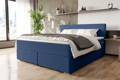 Produktbild von 99rooms Phönix Boxspringbett 180x200 cm Cordstoff POSO Blau