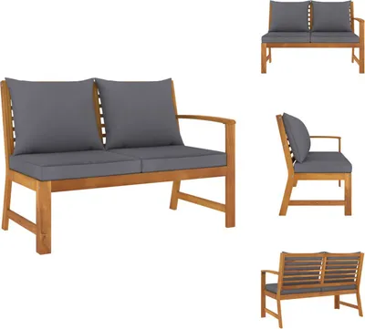 Produktbild von vidaXL Gartenbank 114,5 cm mit Dunkelgrauem Kissen Massivholz Akazie -  Gartensofaelemente