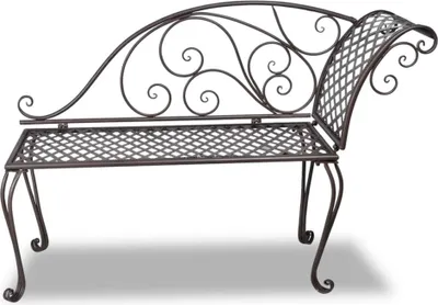 Produktbild von vidaXL Szezlong ogrodowy 128 cm stalowy antyczny brąz