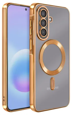 Obrázok produktu pre Puzdro Avizar pre Galaxy A57 s technológiou MagSafe, flexibilné, nárazuvzdorné, s chrómovaným okrajom, zlatá farba