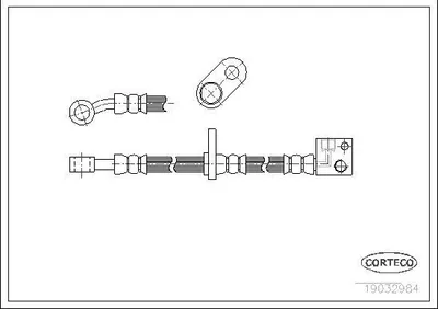 Produktbild von CORTECO 19032984 Bremsschlauch Vorne für HONDA Jazz II Schrägheck (GD, GE3, GE2) Jazz III Schrägheck (GE, GG, GP, ZA)
