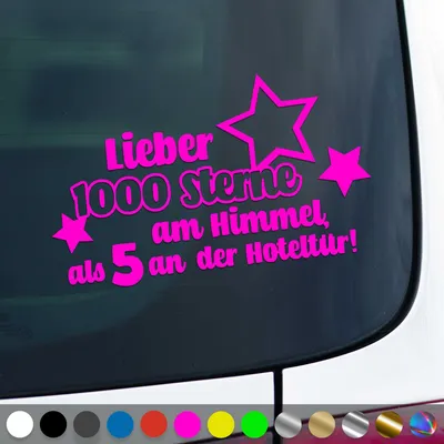Produktbild von PantherPixel 1000 Sterne Aufkleber am Himmel Reisen Urlaub Camping Sticker Auto Geschenkidee Farbe Neon-Pink