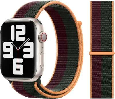 Produktbild von Original Apple Sport Loop Armband 38/40/41mm ML2R3ZM/A Dark Cherry/Forest Green