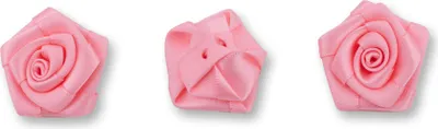 Produktbild von Satinrosen 3cm zum Basteln & Aufnähen 10 Stück Hellrosa