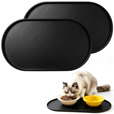 Futtermatte für Katzen und Hunde, 2 Stück, 45 x 25 cm, Silikon