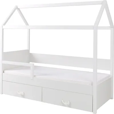 Produktbild von MIRJAN24 Kinderbett Ofelia II, Bett mit Lattenrost und zwei Bettschubladen (Farbe: Weiß, Größe: 90x200)