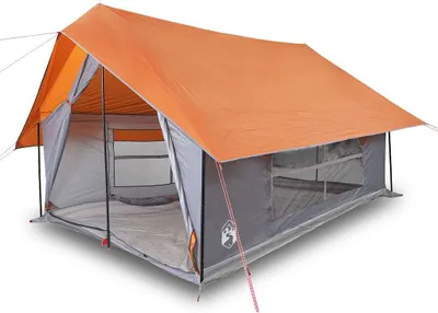 Produktbild von vidaXL Campingzelt 5 Personen Grau und Orange Wasserdicht