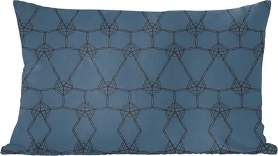 Produktbild von MuchoWow® Zierkissen Sofakissen Wohnzimmer Dekokissen 50x30 cm Muster - Blau - Schwarz - Linie - Wohnzimmerdekoration - Polster mit Photo
