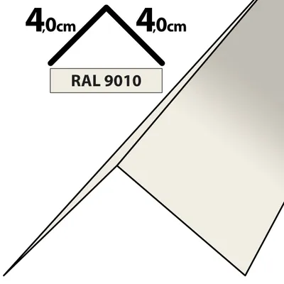 Produktbild von 2m Winkelblech Kantblech Kante Blechwinkel pulverbeschichtetes 0,5mm Zuschnitt 8cm RAL-9010 Weiß