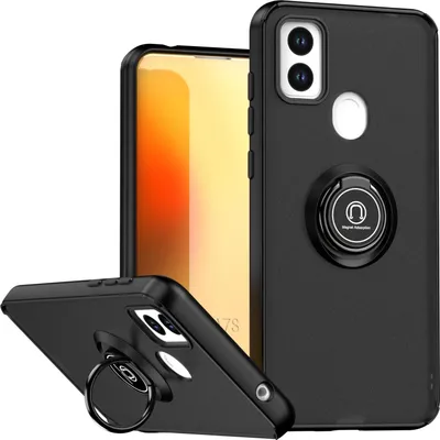 Image de Étui pour ZTE Blade A7S 2020 étui TPU translucide mat avec porte-anneau et support Noir