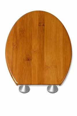 Produktbild von BigDean Toilettendeckel mit Absenkautomatik in Holzoptik oval - antibakterieller WC Sitz aus Duroplast weiß belastbar bis 150kg mit Schnellverschluss