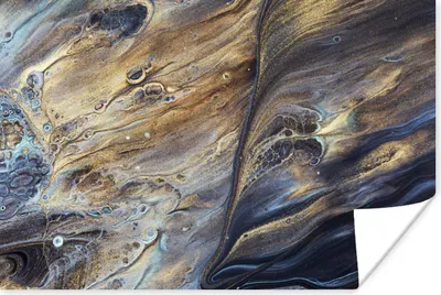 Produktbild von MuchoWow® Poster Marmor - Gold - Aquarell - Textur - Marmoroptik 120x80 cm - Bilder