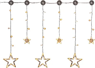 Produktbild von Lichterkette Sternenvorhang LED warmweiß Lichtervorhang 100x80cm Batterie Timer