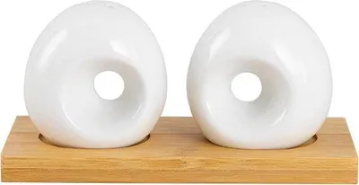 Immagine prodotto di Macinae pepe in Vetroceramica bianca con base in bambù, grande