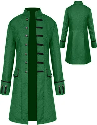Produktbild von Halloween Kostüm Herren Steampunk Jacke - Vintage Gothic Mittelalter Karneval Outfits