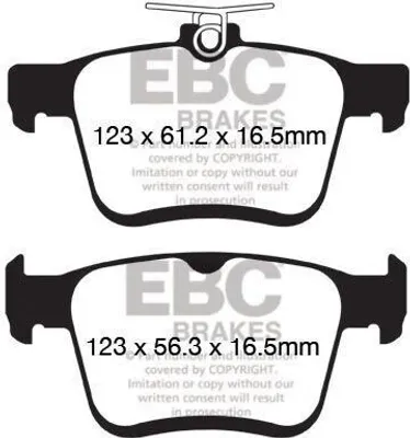 Produktbild von EBC Brakes Bremsbeläge Satz Hinten Bremsklötze für VW Golf VII Schrägheck (5G1, BQ1, BE1, BE2) DP42153R