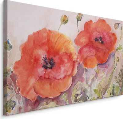 Produktbild von Fabelhafte Canvas LEINWAND BILDER 100x70 cm XXL Kunstdruck Natur Blumen Mohnblumen