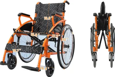 Obrázek produktu pro Transportní vozík, přenosný skládací design, nastavitelné područky, oranžový