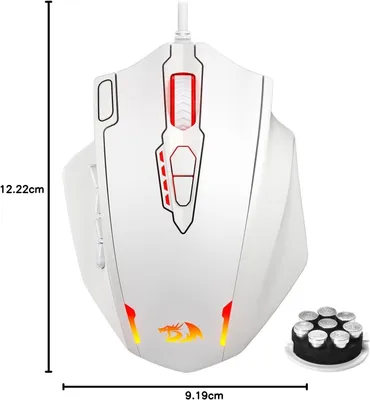 Produktbild von Redragon M908 Impact RGB-LED-MMO-Maus mit seitlichen Tasten, optische kabelgebundene Gaming-Maus mit 12.400 DPI, hohe Präzision, 20 programmierbare