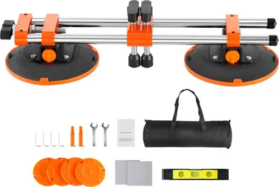 Zdjęcie produktu dla SucceBuy Zestaw 2 przyrządów do łączenia szwów granitowych z przyssawkami próżniowymi 152 mm i torbą na narzędzia, do łączenia i wyrównywania szwów, idealny do płytek, kamienia, płyt marmurowych