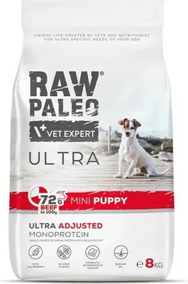 Zdjęcie produktu dla VEE RAW PALEO Ultra Mini Puppy Beef - sucha karma dla szczeniąt małych ras - 8 kg