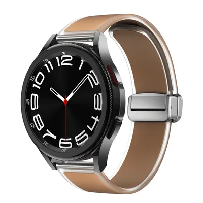 Obrázok produktu pre Pre Samsung Galaxy Watch FE 6 5 4 Magnetický silikónový remienok D-Brown