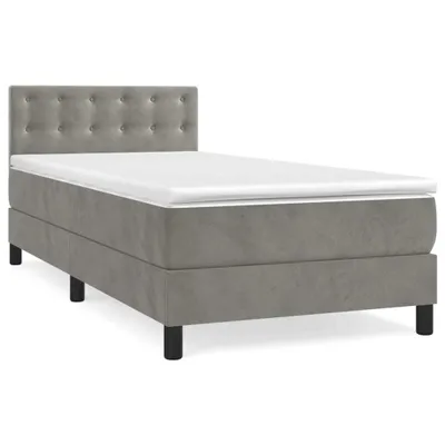 Obrázok produktu pre vidaXL Boxspring posteľ s matracom Svetlo sivá 80x200 cm Velvet