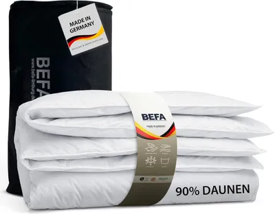 Produktbild von BEFA NATUR Daunendecke Sommer 155x220 cm | 90% Daunen & 10% Federn 316g Füllgewicht Allergiker geeignet (NOMITE) Tierwohl (DOWNPASS)