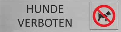 Produktbild von CombiCraft Aluminium Türschild Hunde verboten 165x45mm mit 3M-Tape