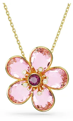 Produktbild von Swarovski Damen Halskette Idyllia Anhänger Blume Klein - Rosa mit Goldlegierungsschicht 5657875
