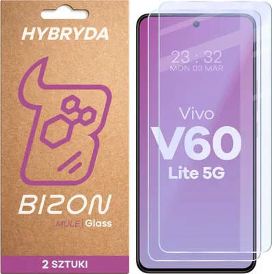 Produktbild von 2x Flexibles Hybridglas für Vivo V60 Lite 5G, Bizon Glass Mule Duo