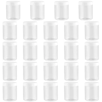 24 runde Plastikdosen 250 ml mit Deckel, transparent