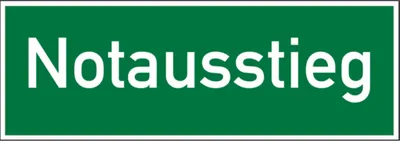 Produktbild von Dreifke® Aufkleber Rettungszeichen, Wortschild Notausstieg | Folie selbstkleb...