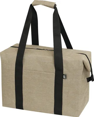 Produktbild von Kühltasche Groß Faltbar – Thermotasche, XXL Isoliertasche für Einkauf und Camping, RPET, ca. 38x19x26cm (17L) Beige