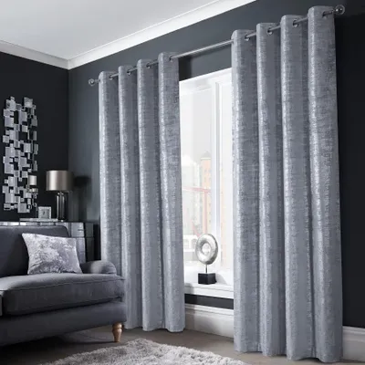 Flügelvorhang blickdicht 2er-Set 140x245 cm Silber