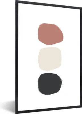 Produktbild von MuchoWow® Gerahmtes Poster Minimalismus - Pastell - Gestaltung 20x30 cm - Poster mit Schwarzem Bilderrahmen Wandposter Rahmen Foto Bilder - Drucken - Bilder Poster im Rahmen