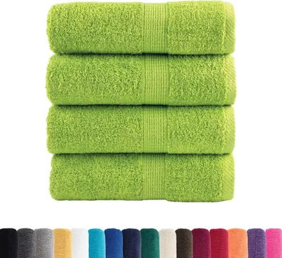 Produktbild von vidaXL Premium-Gästetücher SOLUND 4 Stk. Apfelgrün 30x50 cm 600 g/m²