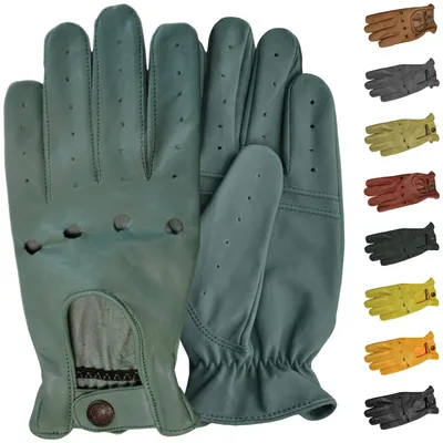 Produktbild von Herren Driving Autofahrer-Handschuhe Lederhandschuhe, Größe:9=L, Farbe:Seegrün