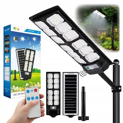 Produktbild von Solarleuchte - 192 LED Außenbeleuchtung - Bewegungsmelder 6–8 m - IP65 Wasserdicht - Fernbedienung - 5000 lm