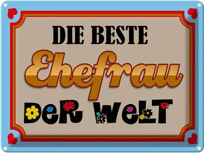 Produktbild von vianmo Blechschild 30x40 cm die beste Ehefrau der Welt Spruch Zitat